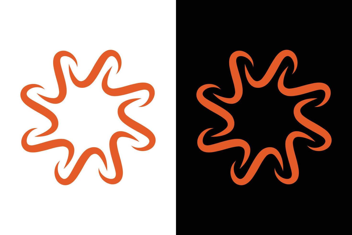 Abstract Orange Swirl Design Element Set vector