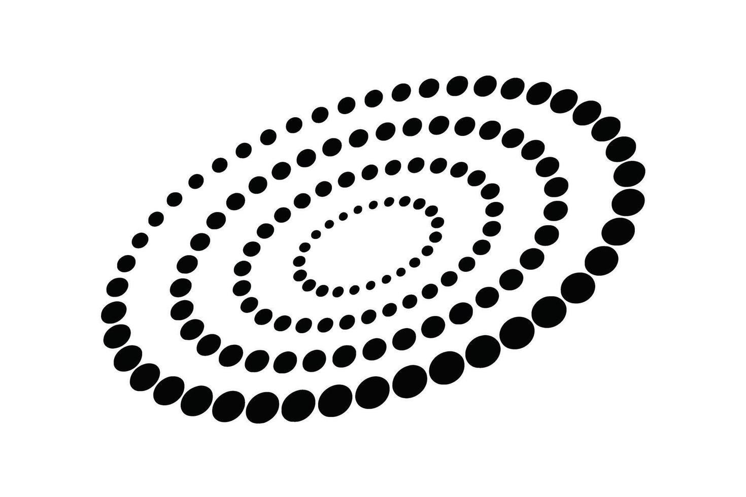 Black Elliptical Spiral Pattern Made of Dots on a White Background abstract ellipse vector