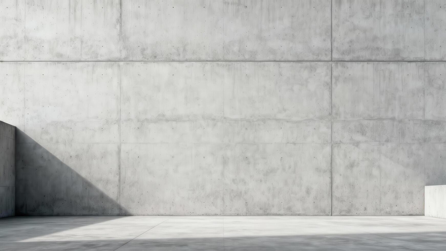 Monolithic light gray concrete wall and floor surface with sharp angular shadow patterns photo