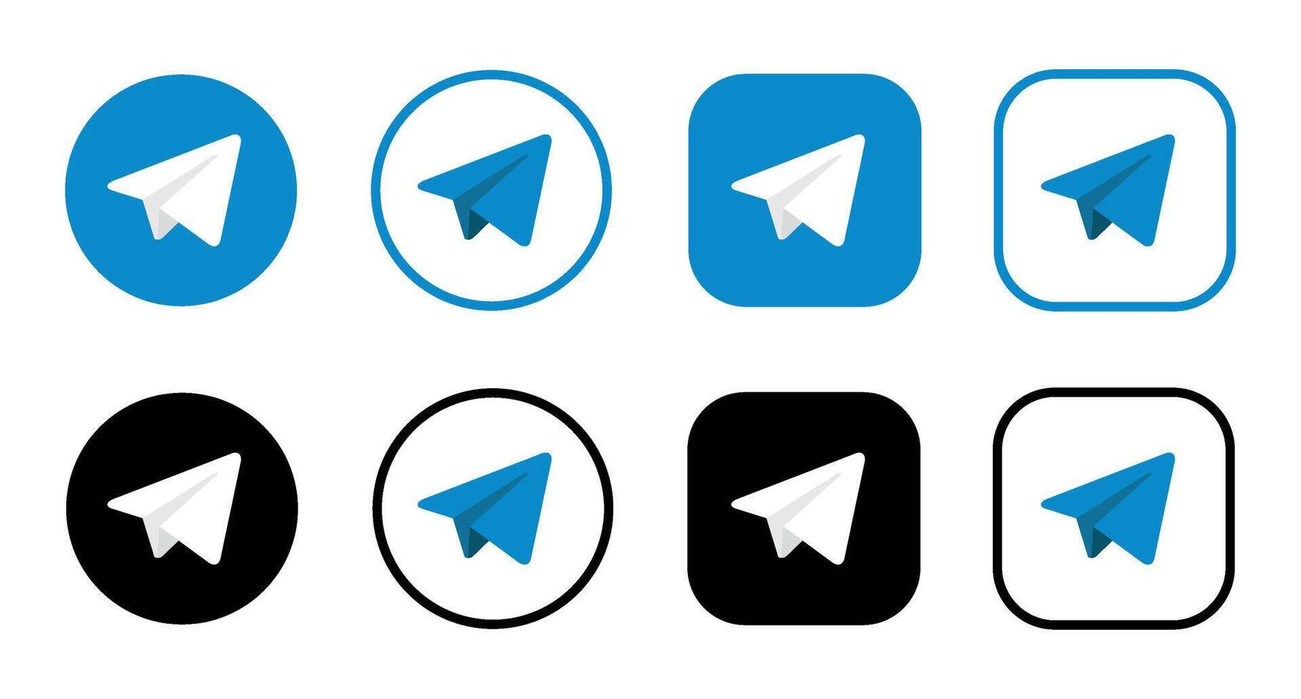 A collection of paper airplane icons in various colors and shapes on a white background vector