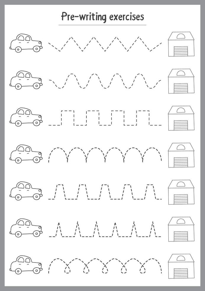 Car track tracing pattern for motor development vector
