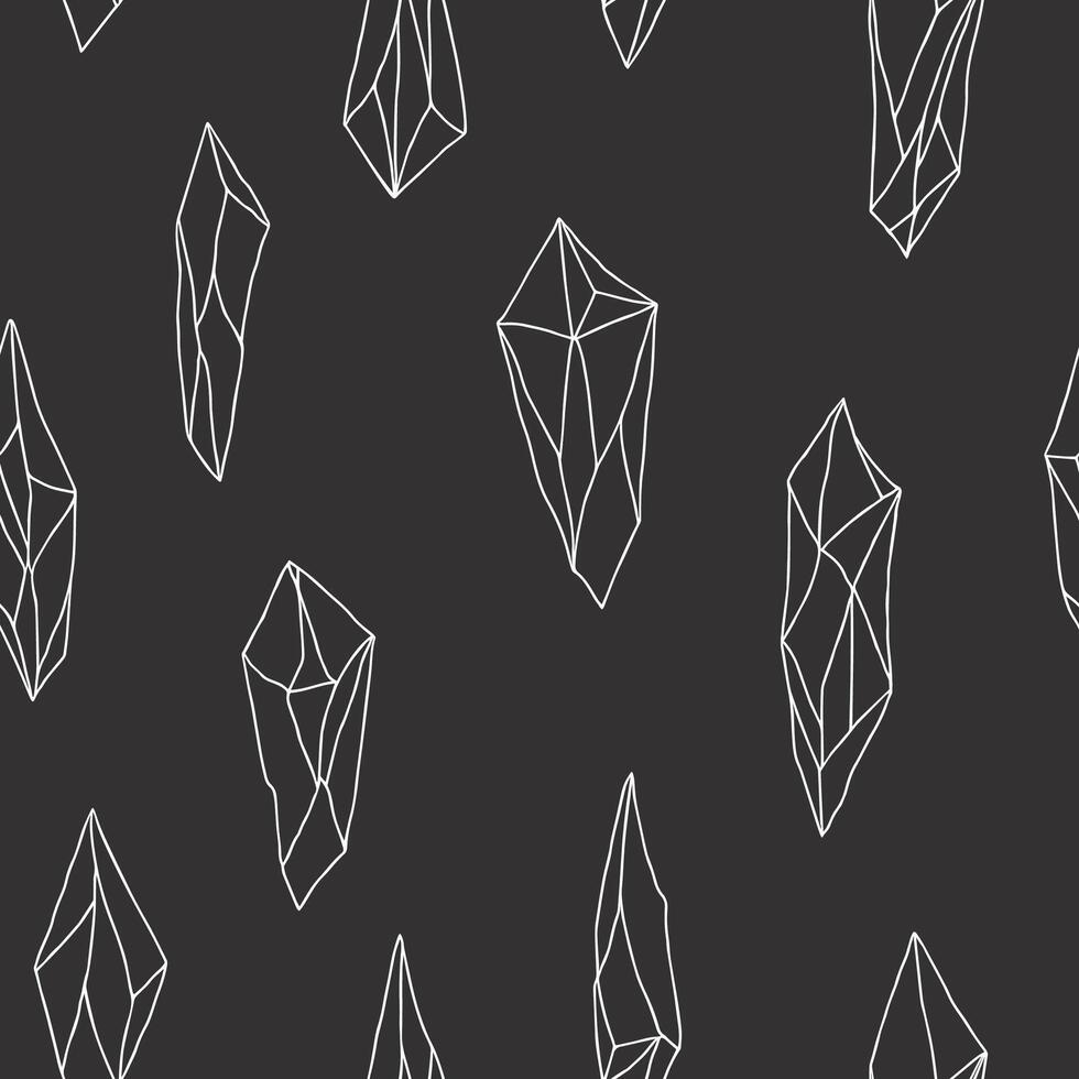 Seamless quartz motif for esoteric and magical design themes vector