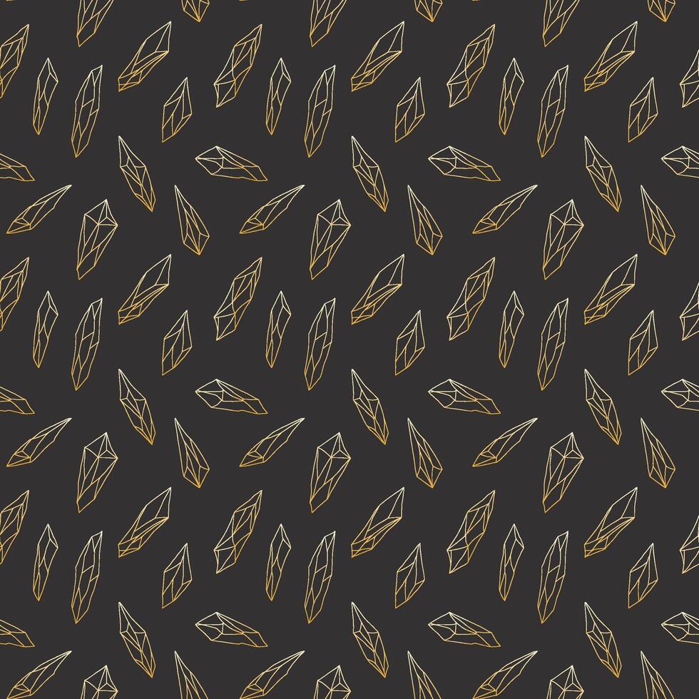 Abstract seamless pattern of natural crystal forms vector