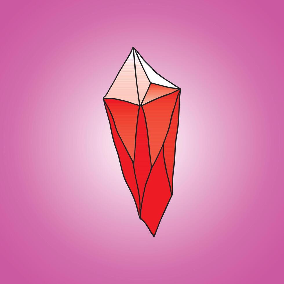 Fantasy-style mineral gem for game interfaces vector