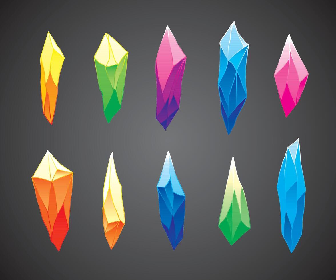 Seamless integration crystal set for UI design vector