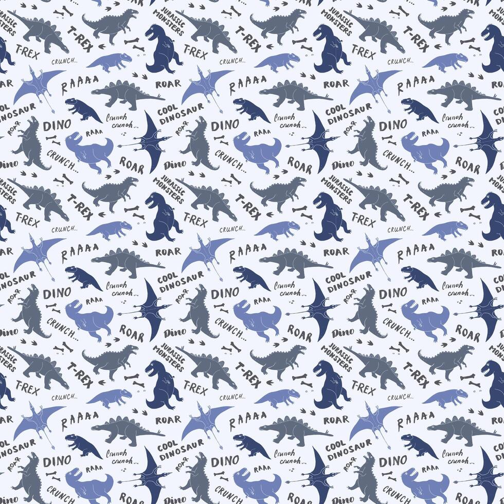 Child-friendly dinosaur pattern in soft colors vector