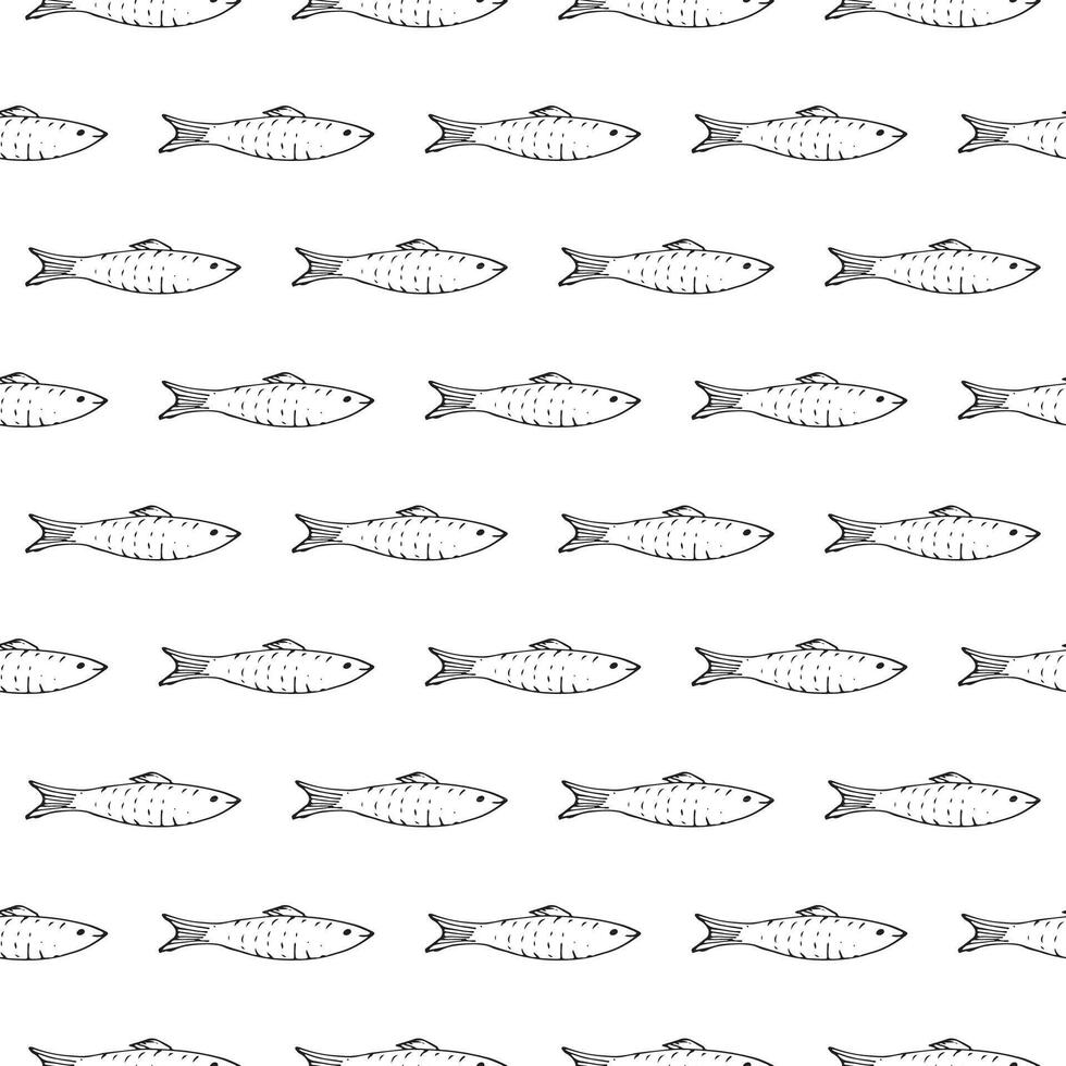 Whimsical Fish Background in Sketch Form vector