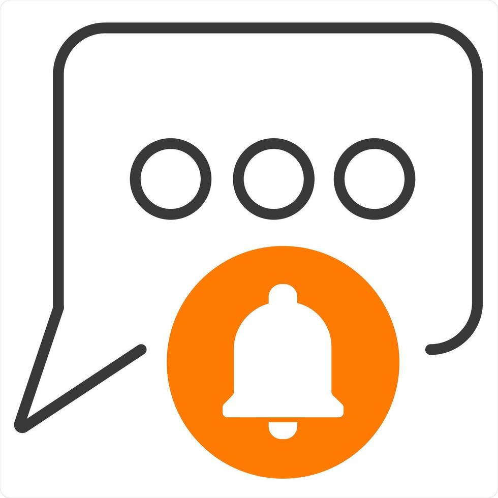Message Notification and notification concept in orange line color vector