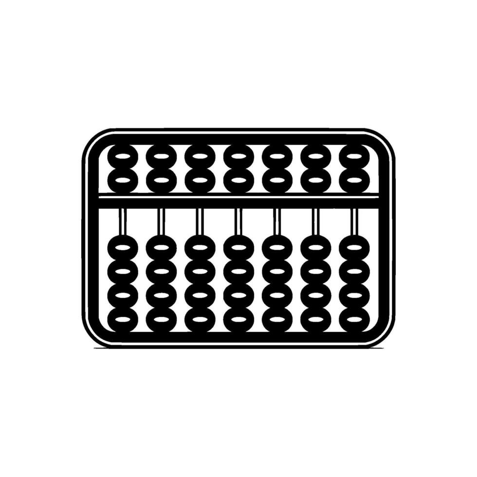 A illustration of a abacus with seven rods and beads positioned to represent a numerical value vector