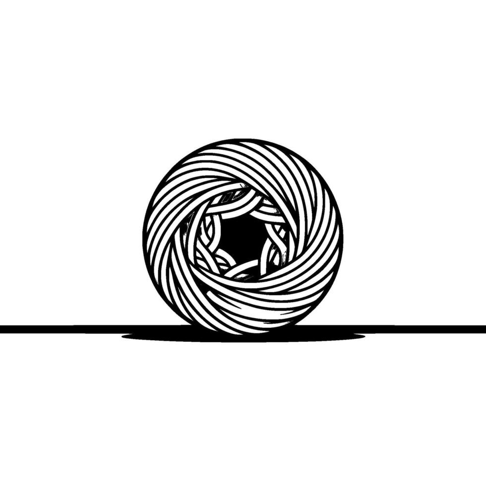 A precise grayscale illustration of a stylized camera aperture with interwoven blades creating a geometric pattern vector