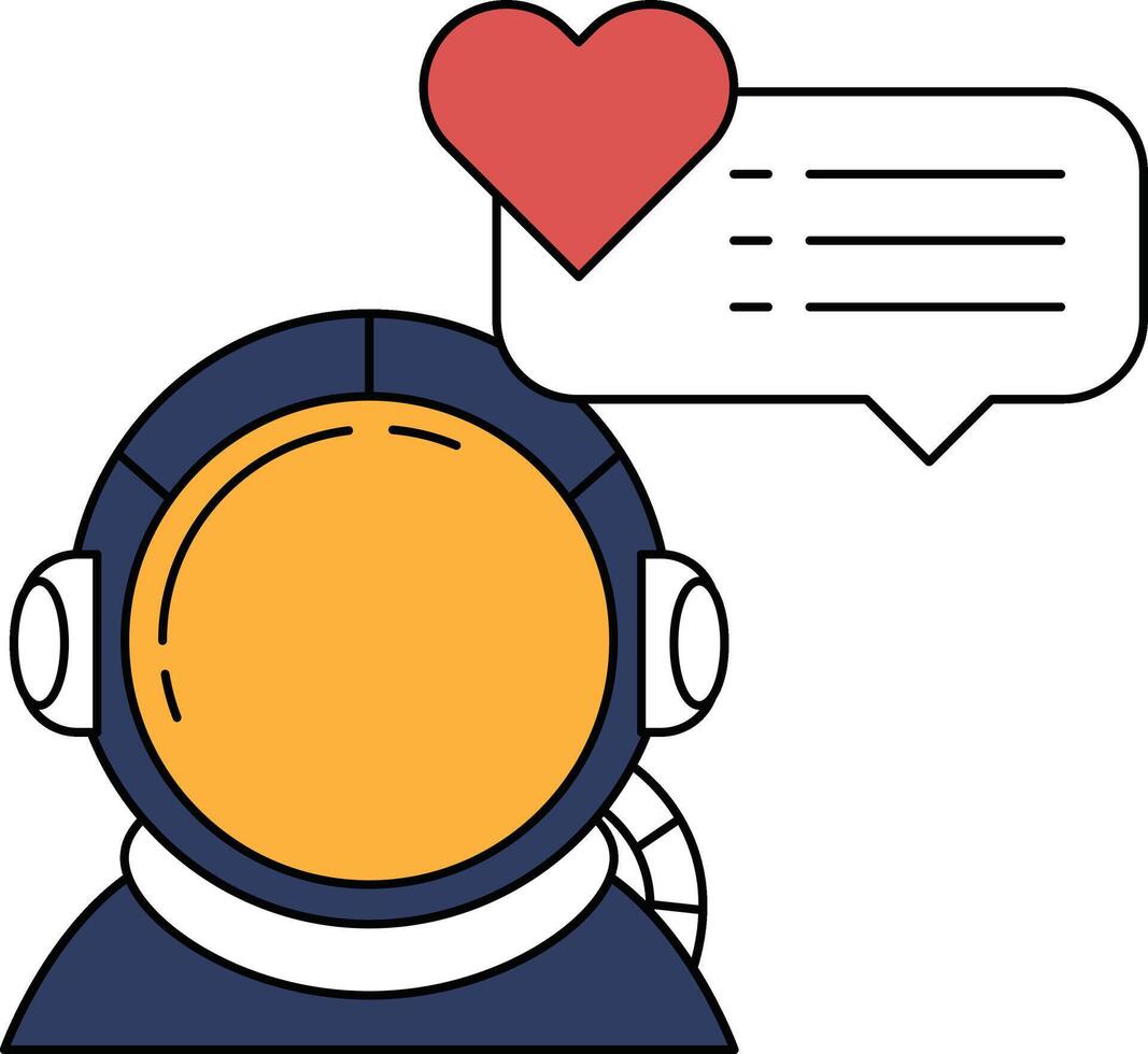 A man in a spacesuit with a heart on his chest vector