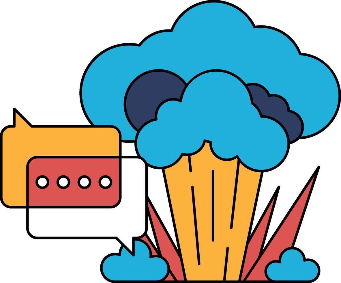 A cartoon of a cloud with a speech bubble that says I'm not sure what you're sa vector