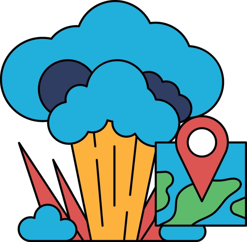 A black and white drawing of a cloud with a map of a city in the background vector