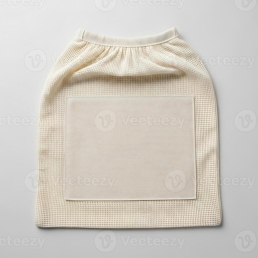 Empty String Grocery Bag With Canvas Tag For Text photo