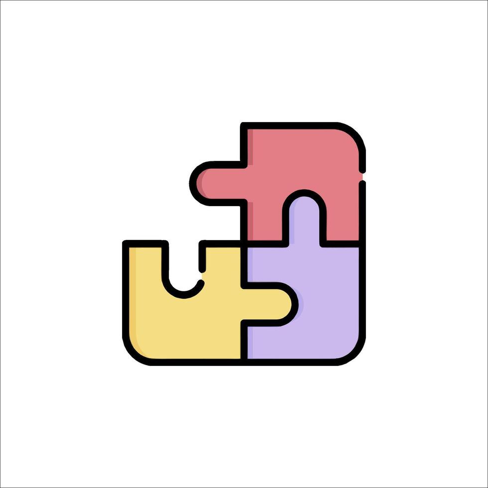 Puzzle Pieces Icon Teamwork Solution Connection Concept, jigsaw vector