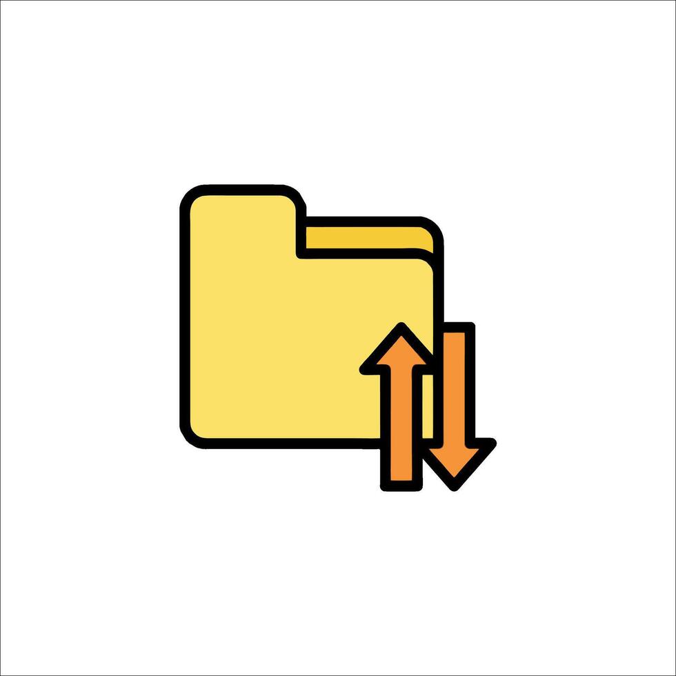 Upload Download Folder Icon File Transfer Data Sync vector