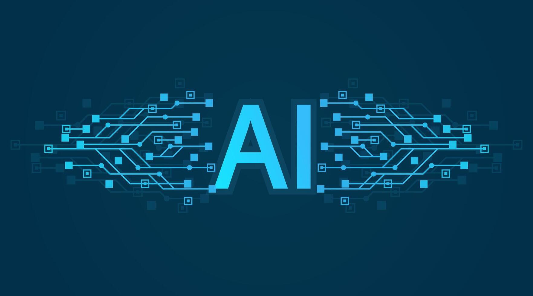 Artificial Intelligence Logo, Icon. symbol AI, deep learning blockchain neural network concept. Machine learning, artificial intelligence, ai vector
