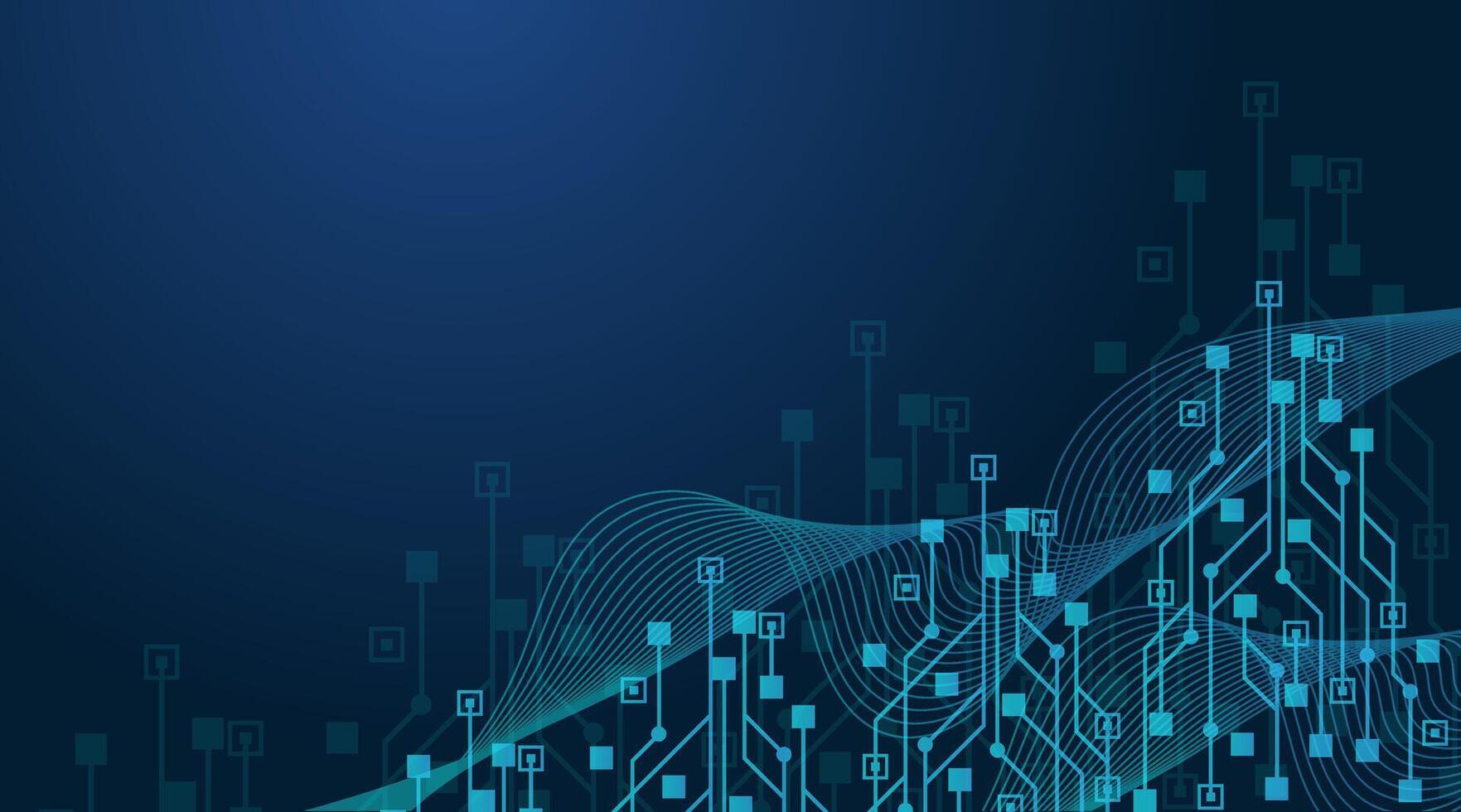 Artificial Intelligence with circuit electric line style. Digital futuristic machine learning design. AI graphic design for website, banner, header, social media, mobile app, UI. illustration. vector