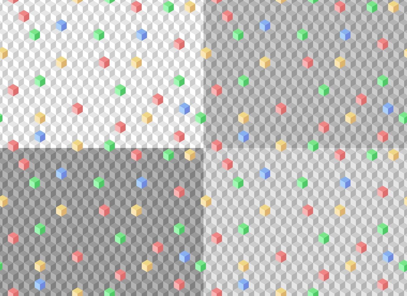 The set of Seamless gray backgrounds with geometric pattern. vector