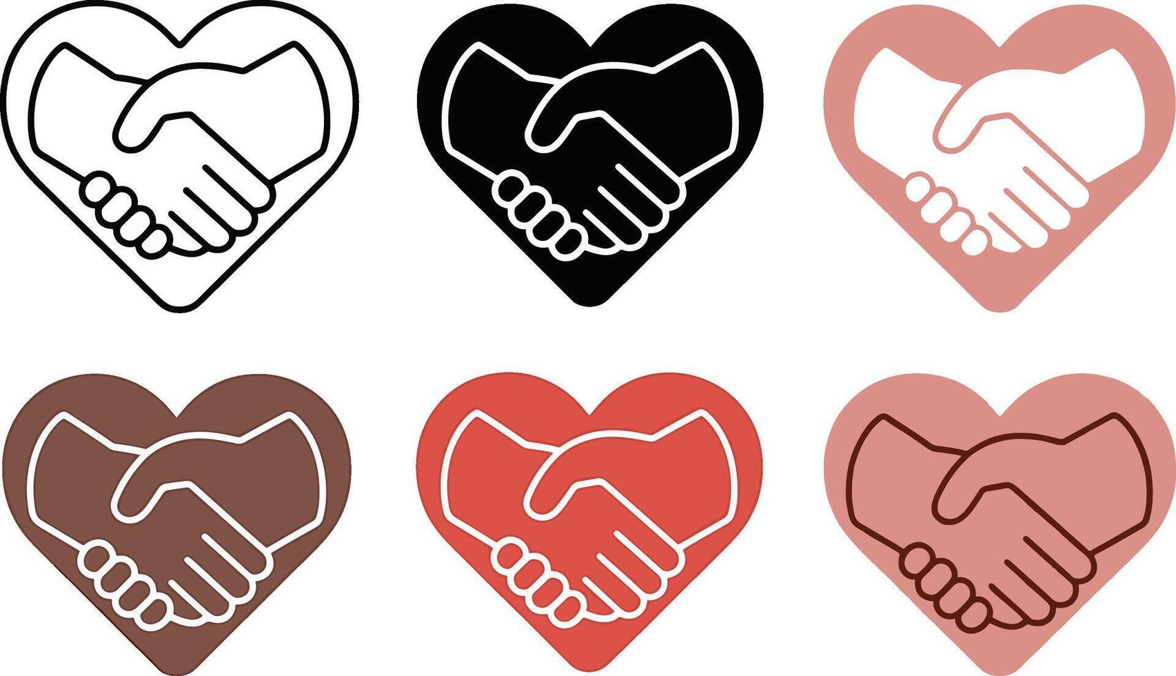 Hearts embracing hands symbolizing unity and connection vector