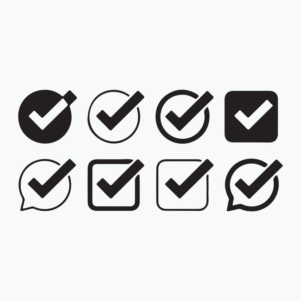 Check Mark Icon Set checkbox tick vector