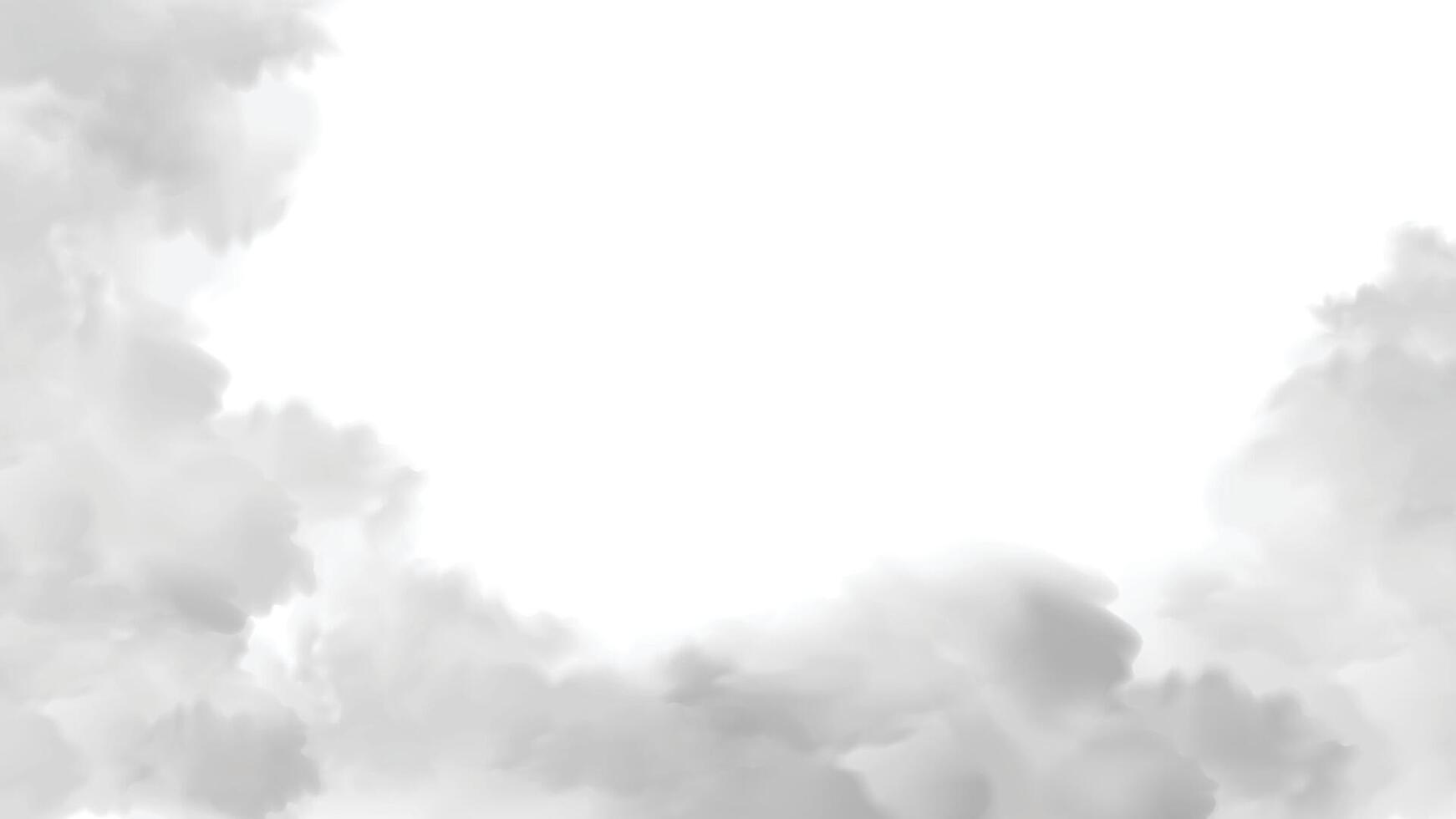 Realistic fog grey soft cloudscape isolated overlay on transparent background vector