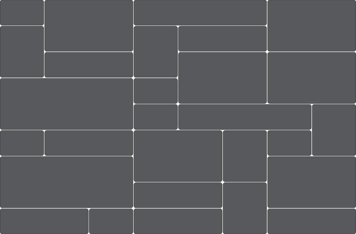 Minimalist mosaic of dark grey rectangular tiles with rounded corners, forming a seamless geometric background vector