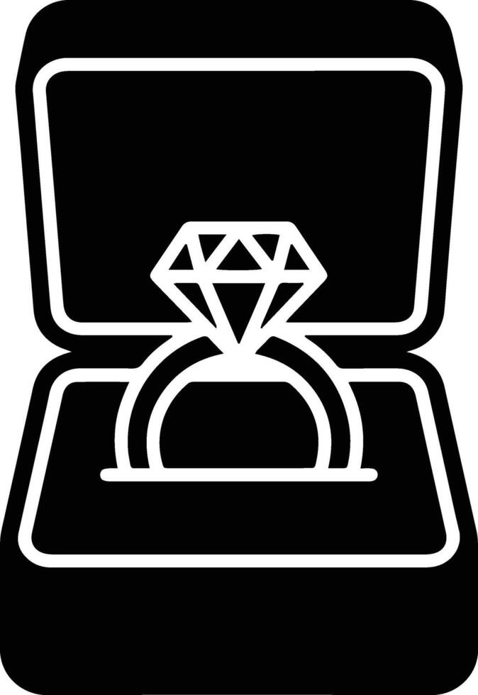 Simple Icon Shape of a Ring Box Opening, Shown in a Front View vector