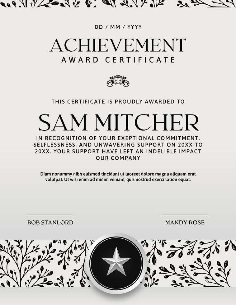 Achievement Award Certificate Template Light Version