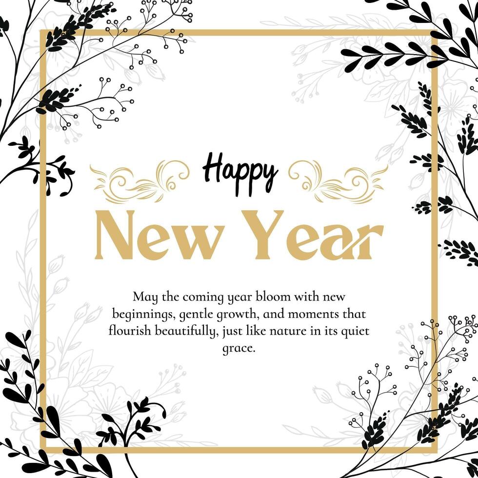 Botanical Square Frame Card template