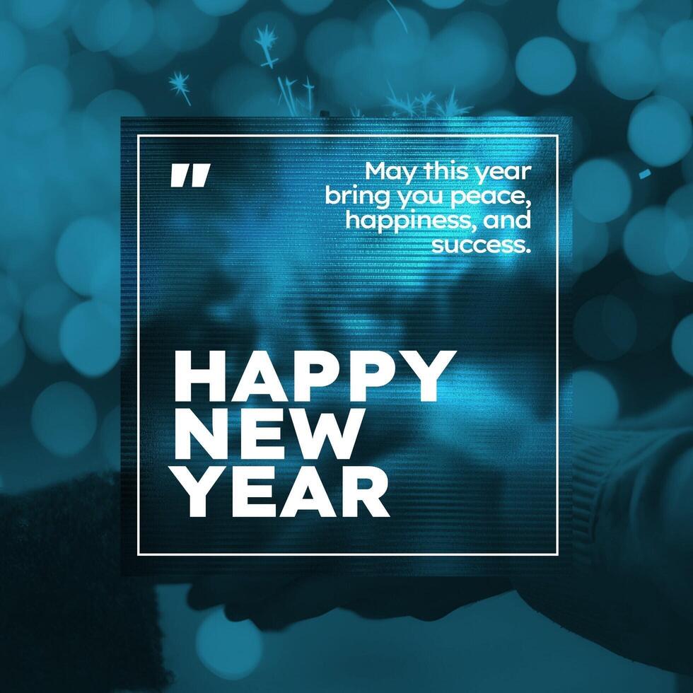 New Year Greeting Card Photo Overlay Template