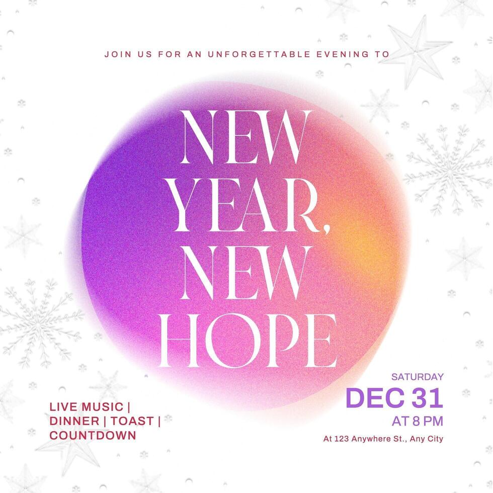 Simple Gradient Blob New Year Invitation Card template