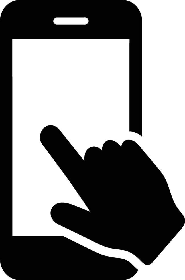 Close-up of finger tapping smartphone screen, mobile device control, touch interaction, modern app navigation, user experience, digital communication for business vector