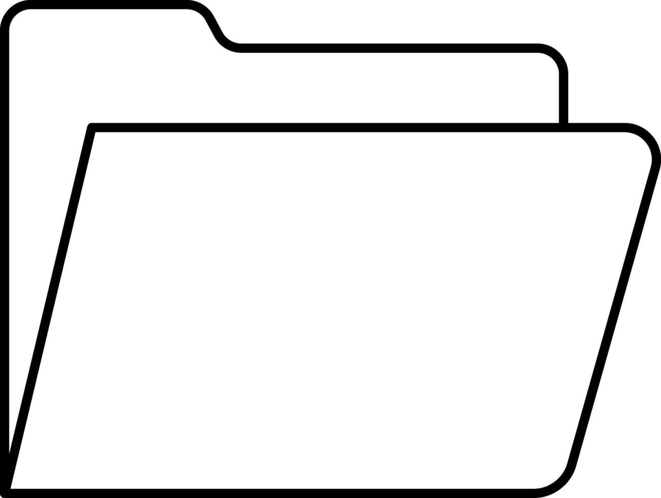 Clean Outline Open Folder File Icon vector