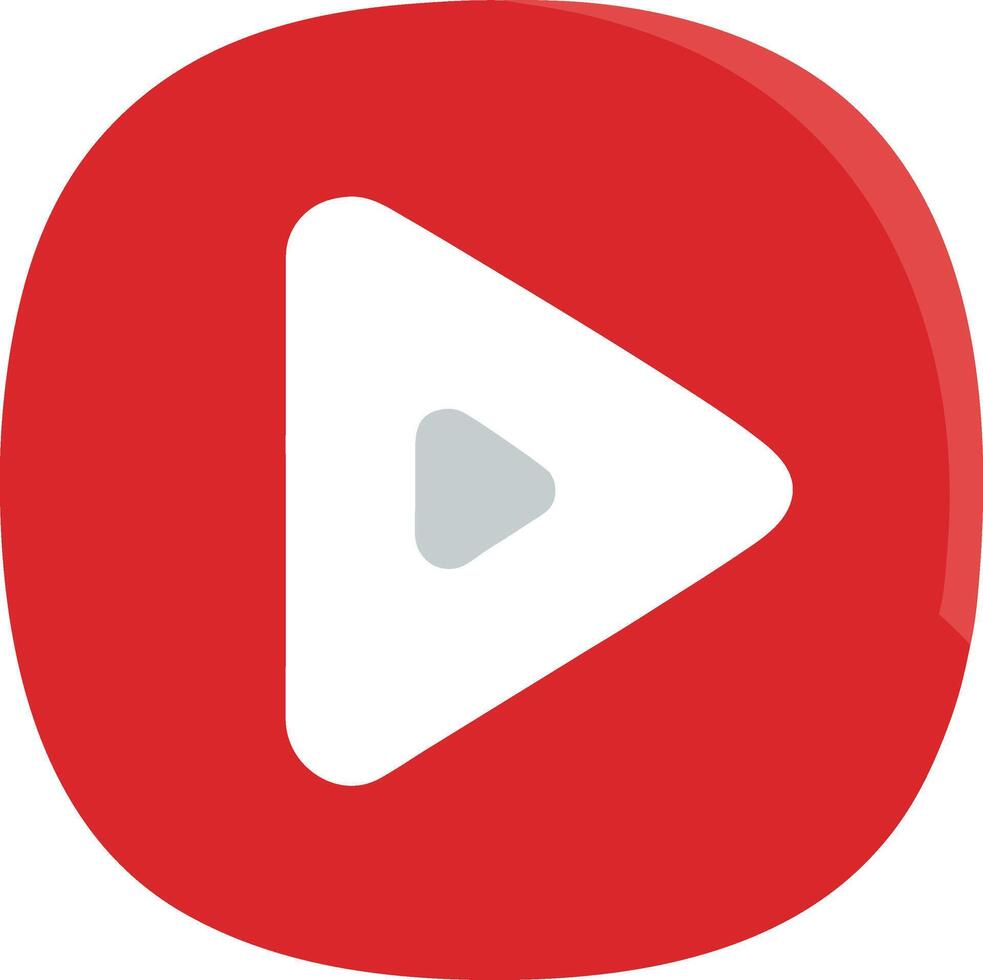 Red circle with white play button icon triangle vector