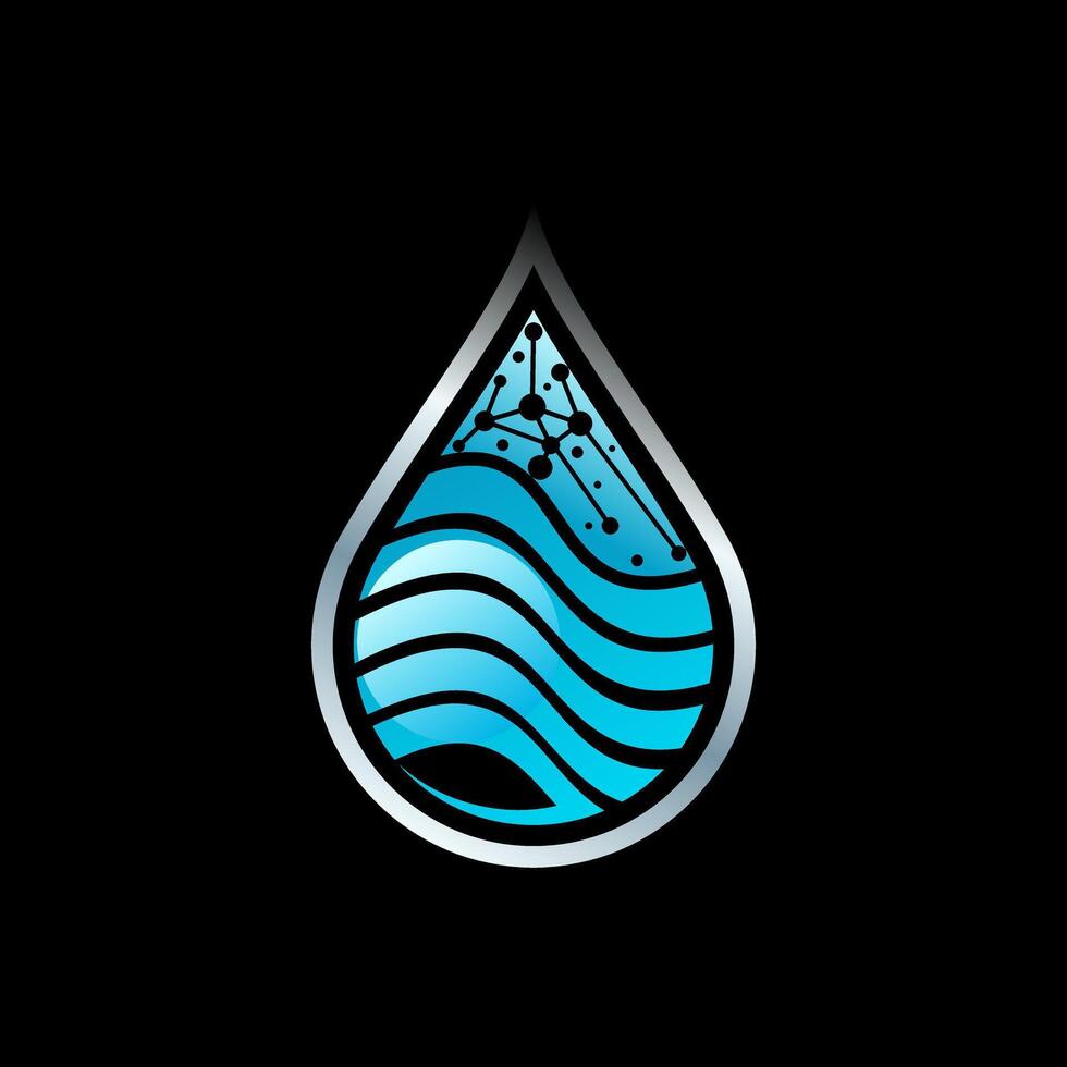 Water drop wave pattern with dot tech developer nature energy business liquid vector