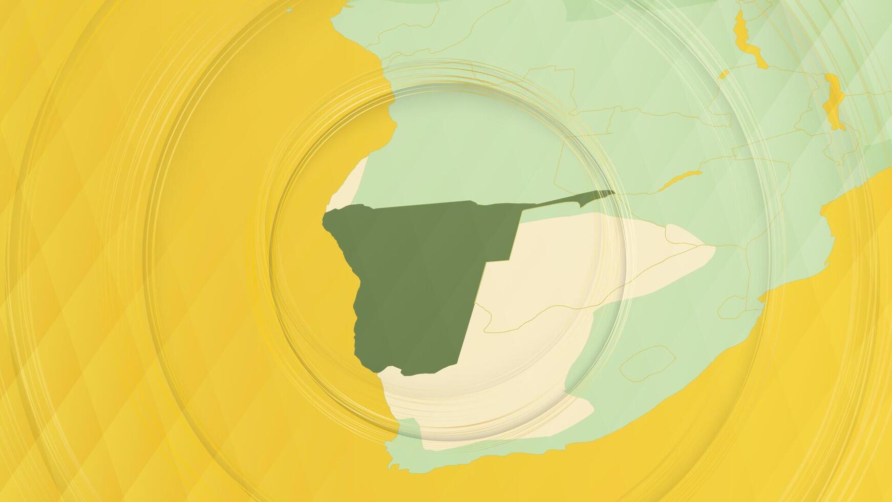 Abstract Map of Namibia and Surrounding Regions with Circular Patterns. vector