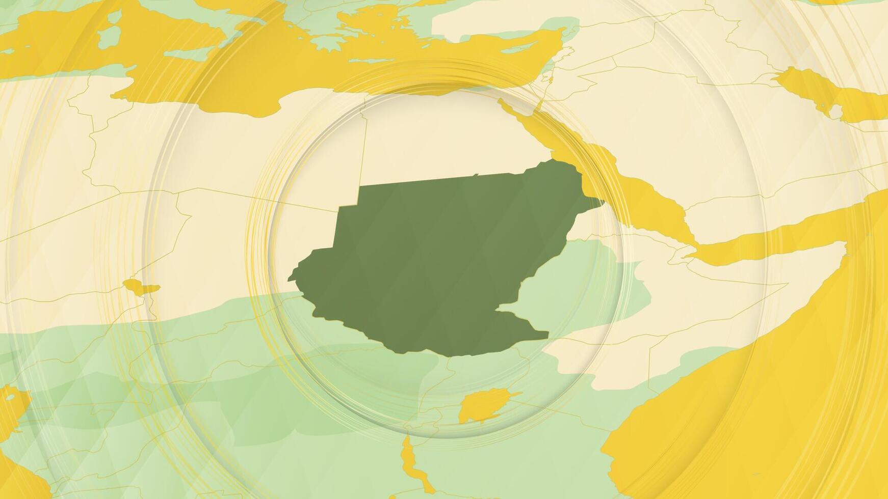 Abstract Map of Sudan and Surrounding Regions with Circular Patterns. vector