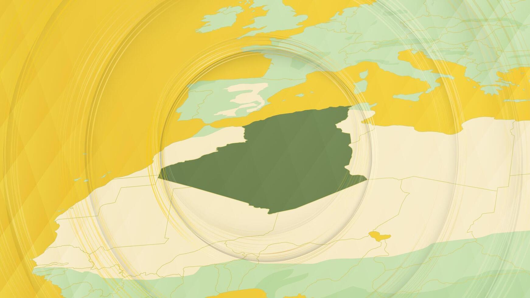 Abstract Map of Algeria and Surrounding Regions with Circular Patterns. vector