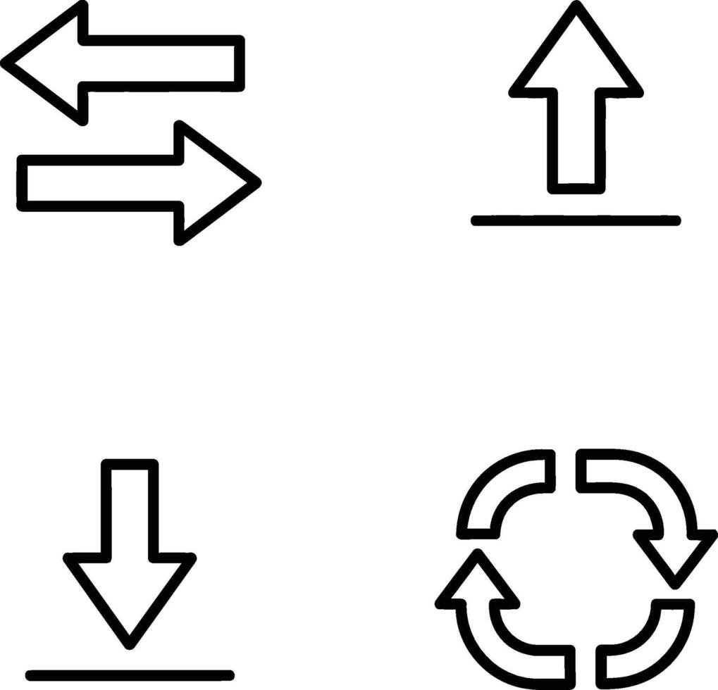 Neural network data synchronization and processing outline icons vector
