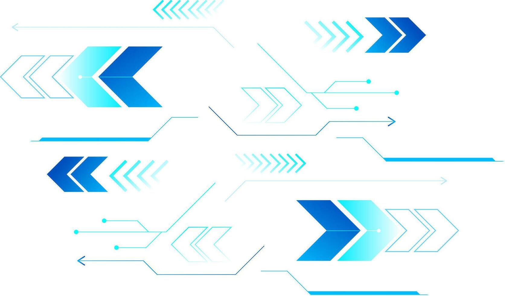 Abstract technology background. Futuristic blue tech interface with dynamic arrows and digital elements, ideal for technology, innovation, and futuristic UI design backgrounds. vector