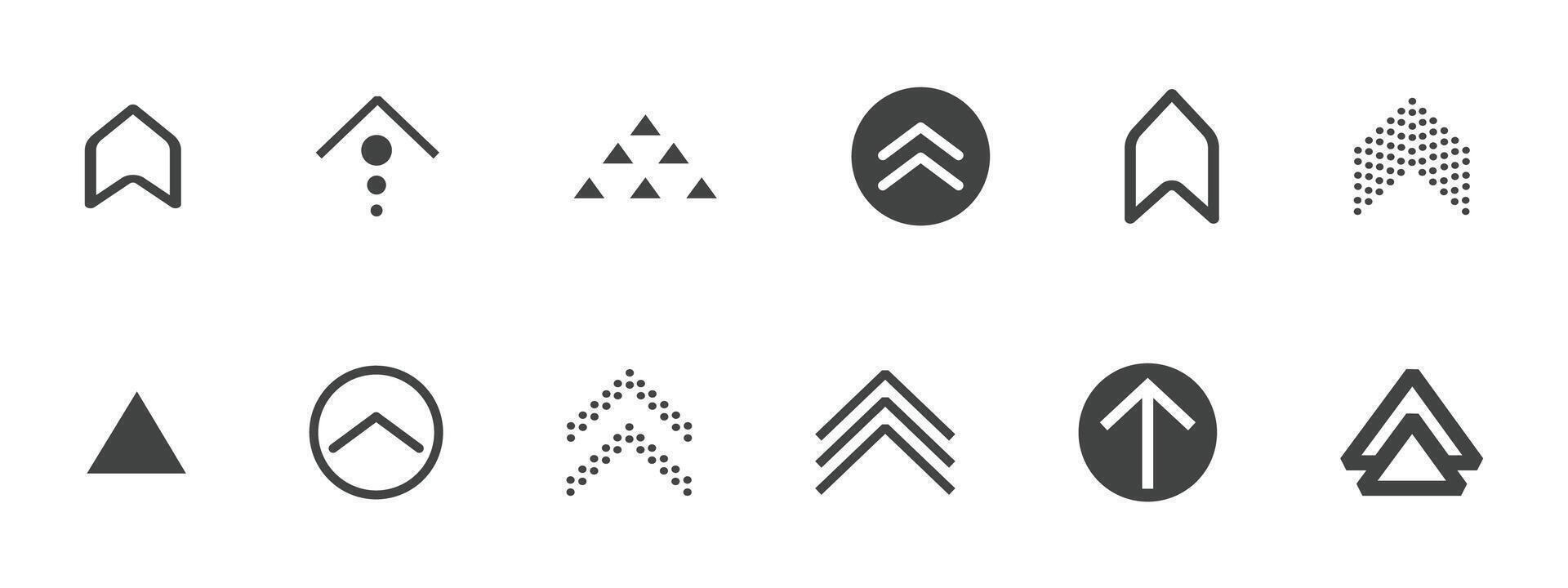 Swipe arrow collection, scroll or slide button. Set simple modern for social media with business infographic. Up arrow Ui button symbol. Swipe Up icons for social media stories. vector