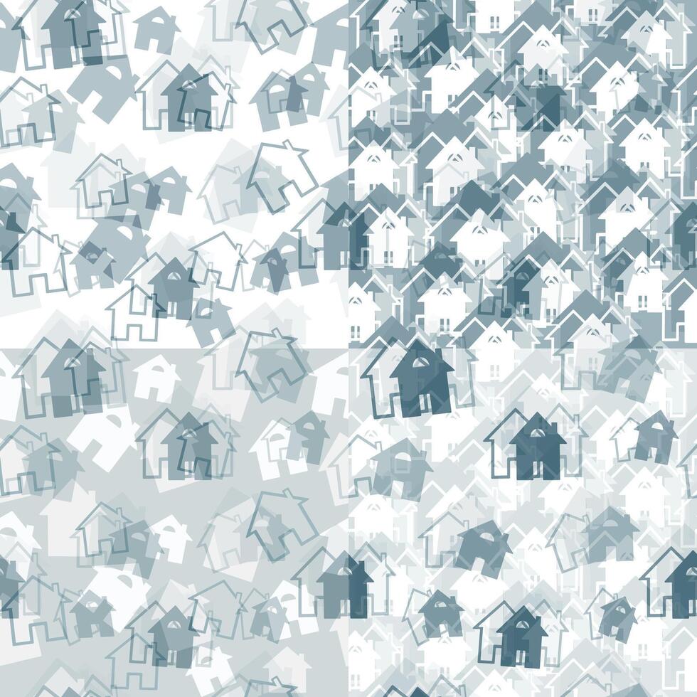A collection of seamless patterns featuring houses and buildings. A set of simple house patterns vector