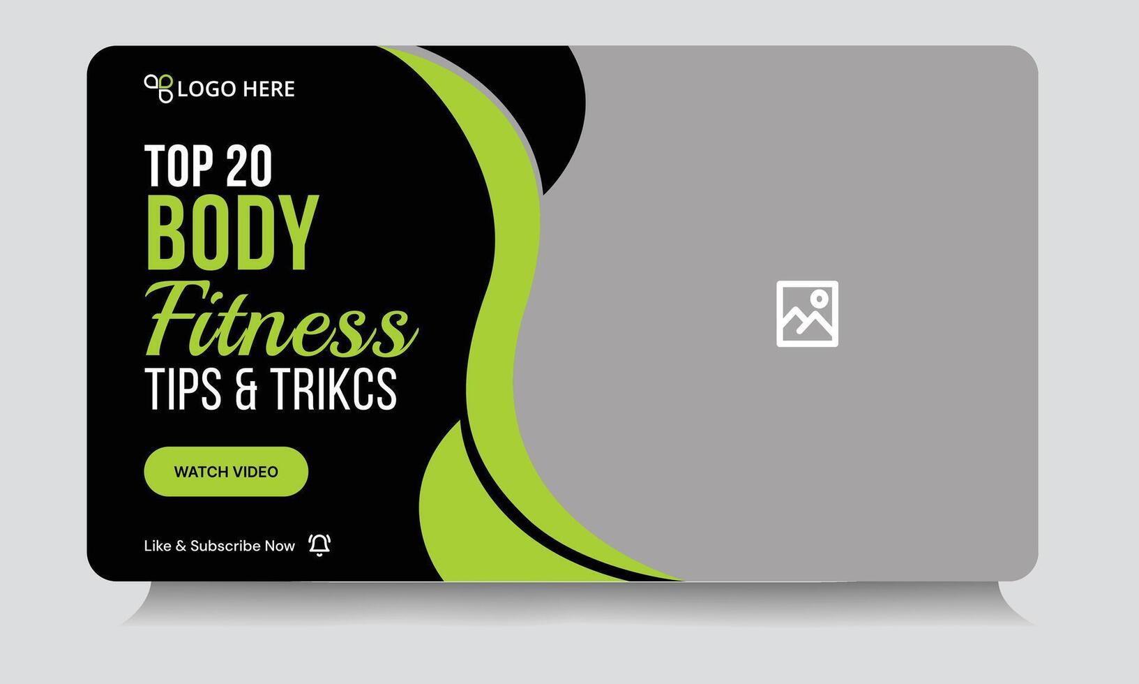 Trendy body fitness tips and tricks thumbnail banner design, fully customizable eps 10 file format vector