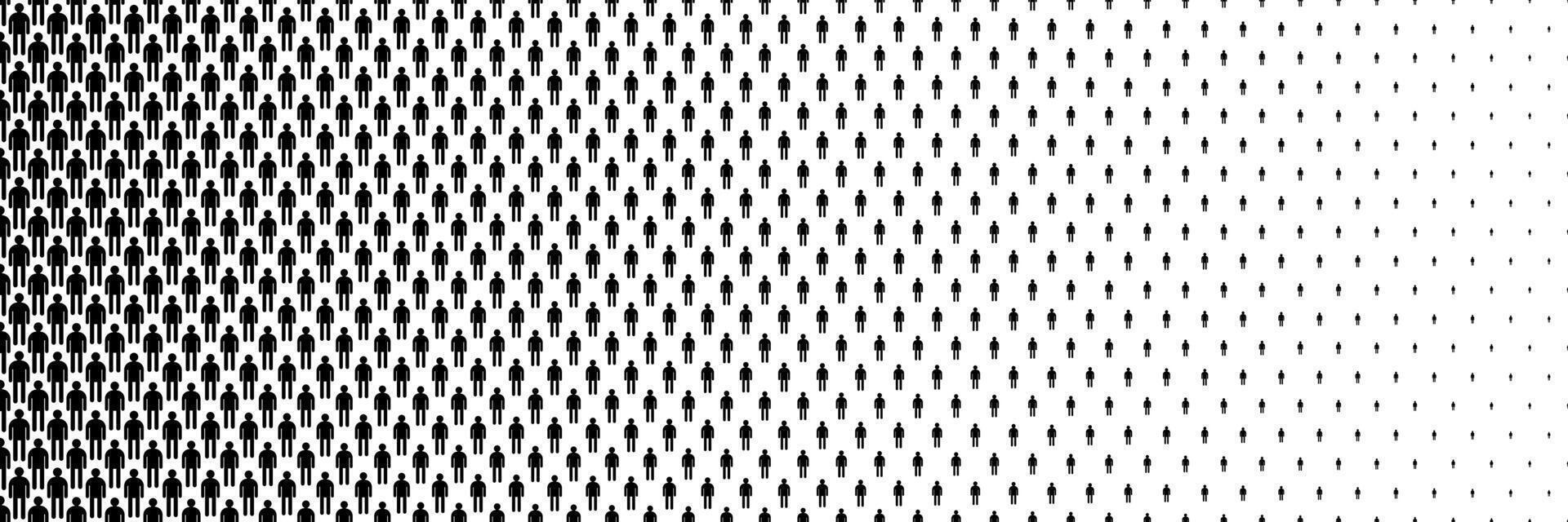 black halftone of man icon on white for pattern and background. vector