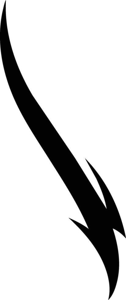 Dynamic black curved abstract design element. vector