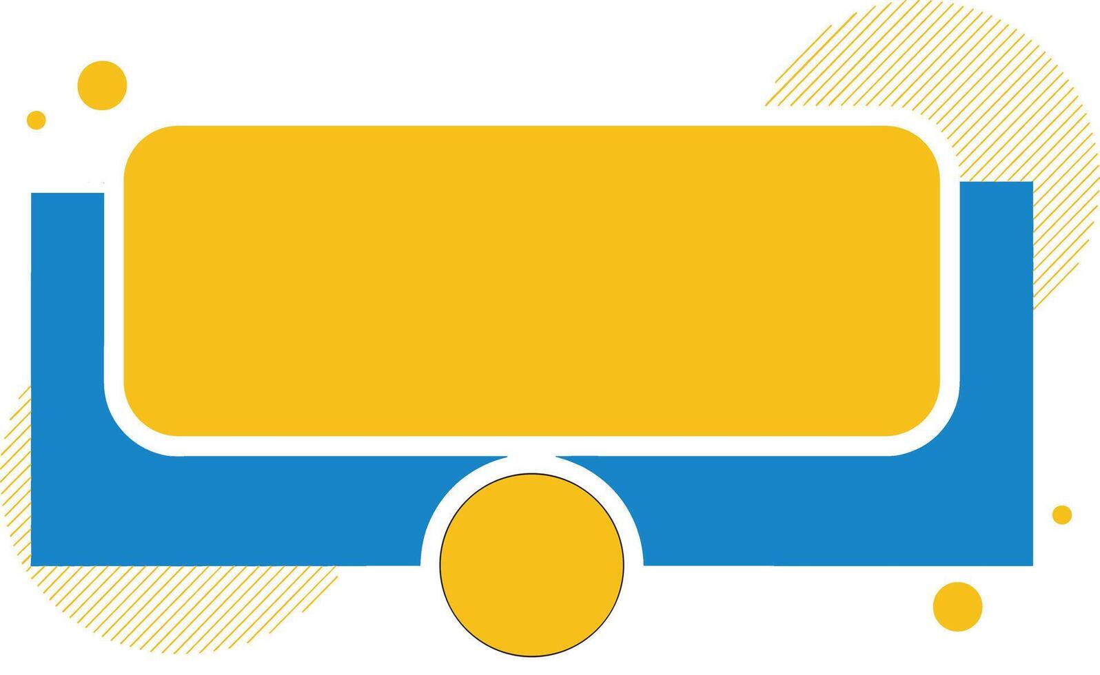 Abstract Yellow and Blue Geometric Shapes with Rounded Rectangle Banner. abstract, background, banner, blue vector