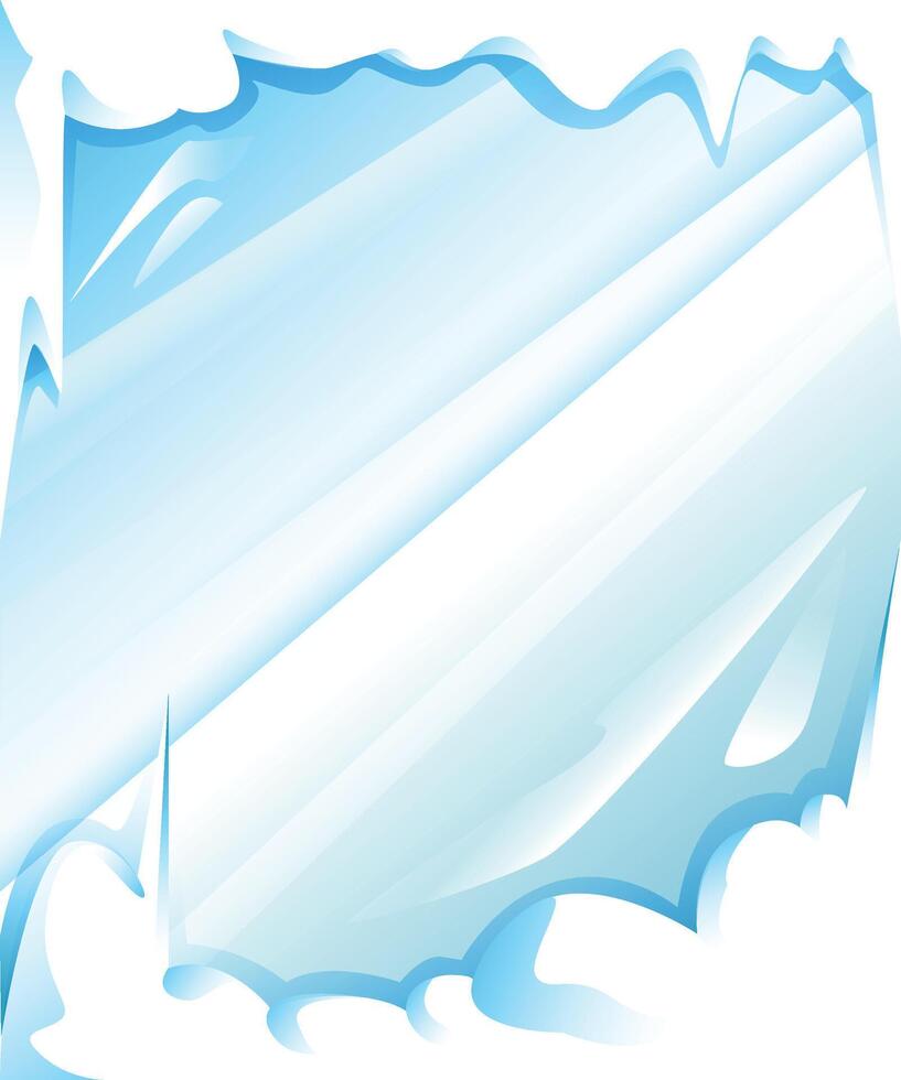 Snow Top and Bottom Border with Icy Texture Background vector