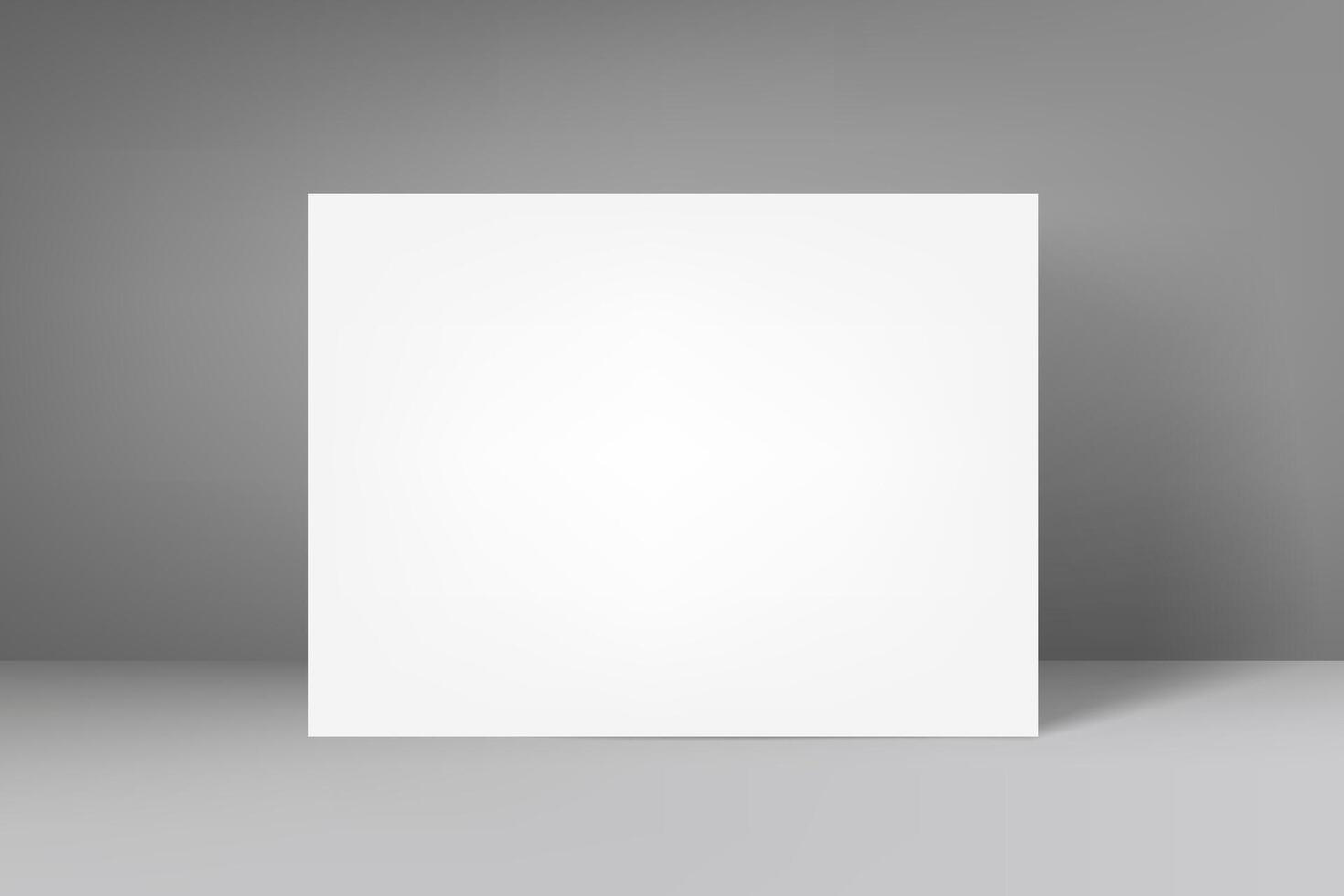 Horizontal blank frame with shaow. 3d mockup vector