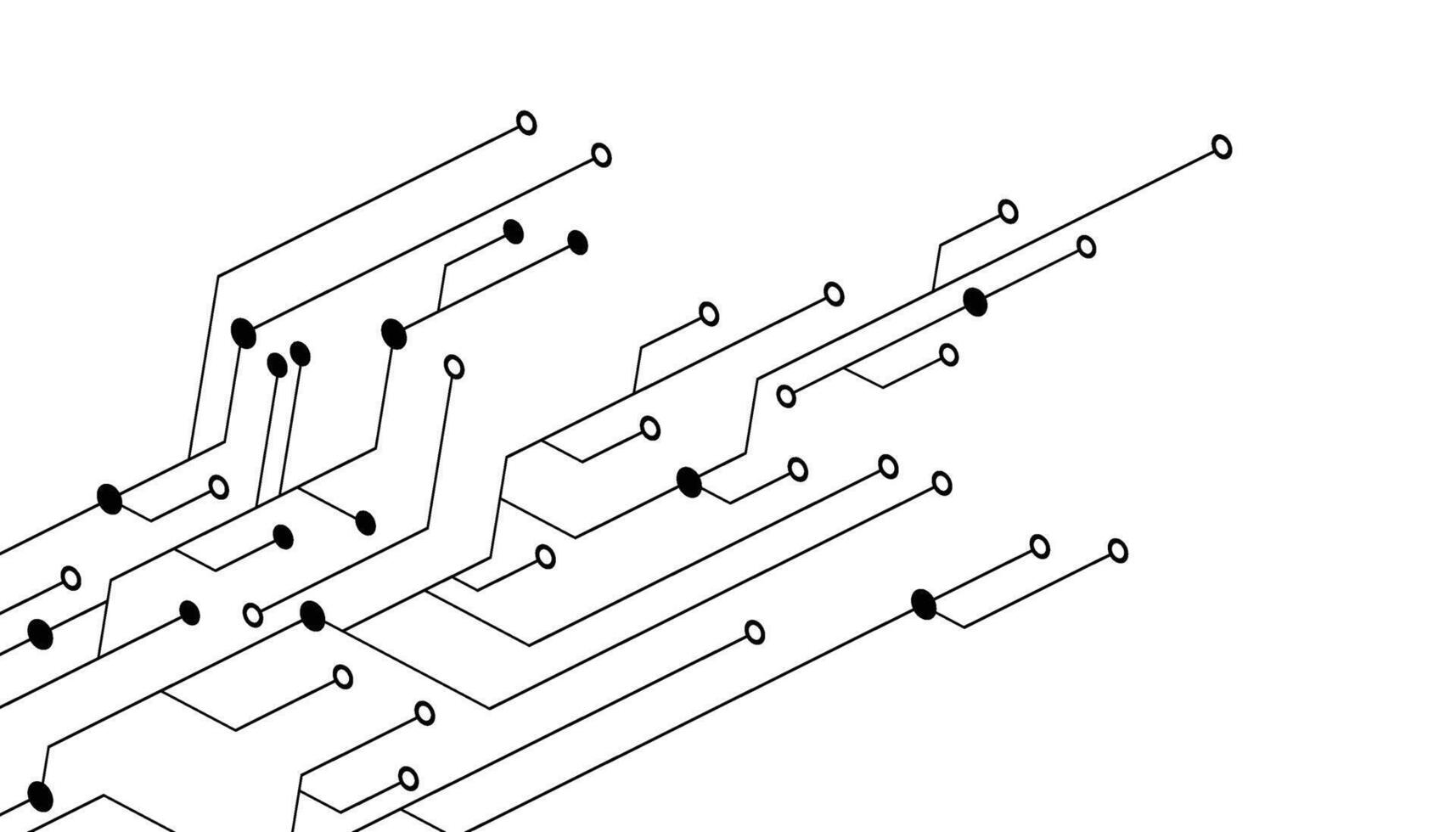 circuit board with many lines and dots vector